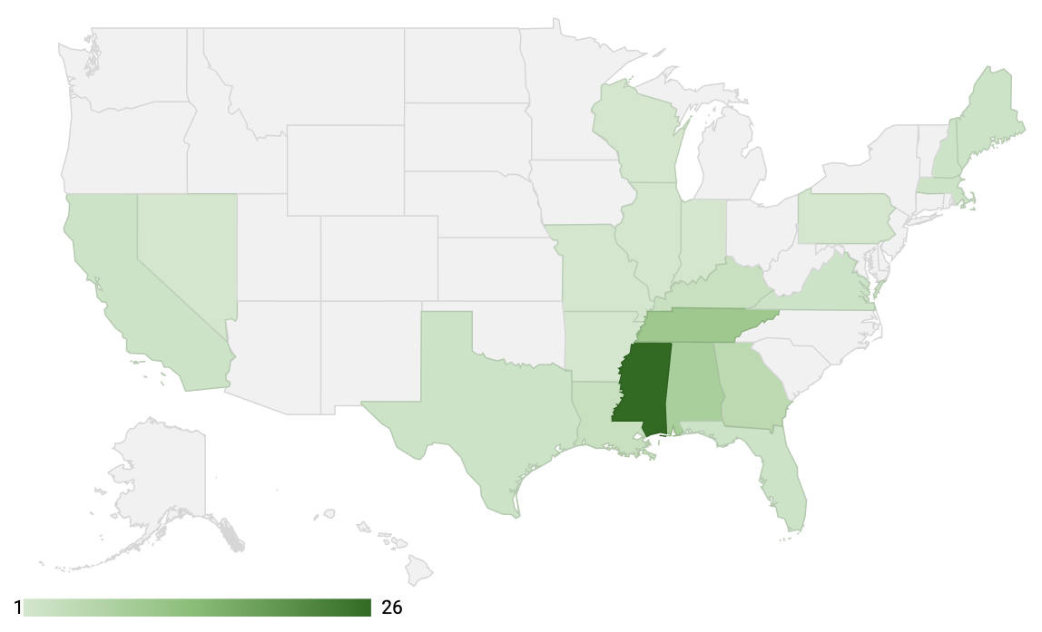 Mississippi State Basketball Recruiting Map